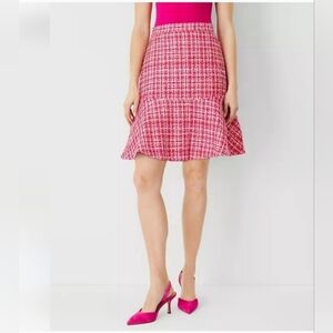 Ann Taylor 00P Pink Tweed Skirt